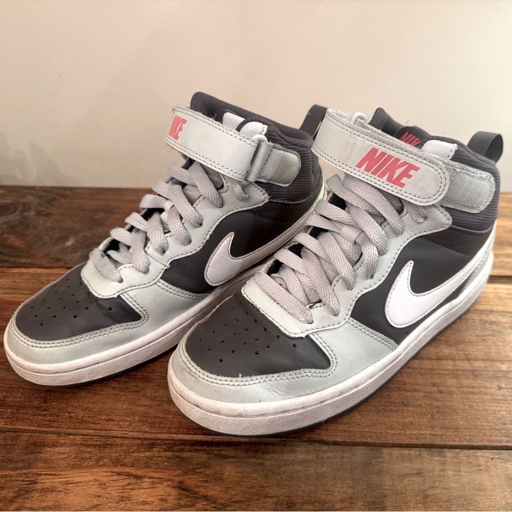 Nike Kids' Gray and White High-Top Sneakers
